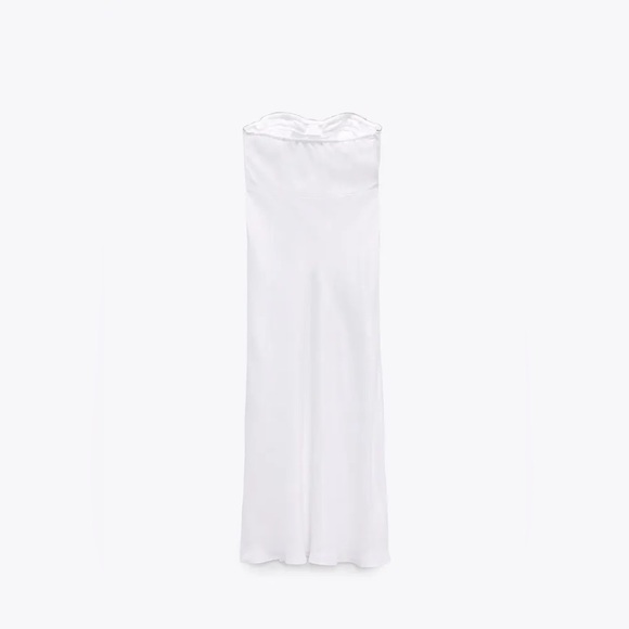 Zara dress midi satin wedding corset rhinestone party shower bridal cocktail - Picture 15 of 16